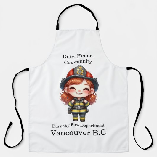 明るいギアの陽気な消防士 エプロン (正面)