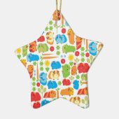 明るいギニア豚パッチ セラミックオーナメント (左)