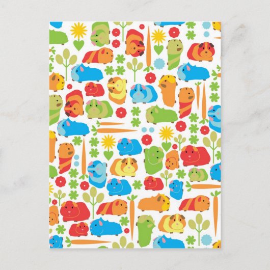 明るいギニア豚パッチ ポストカード (正面)