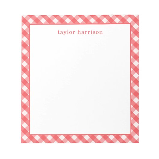 明るいギンガパーソナライズされたム ノートパッド (正面)