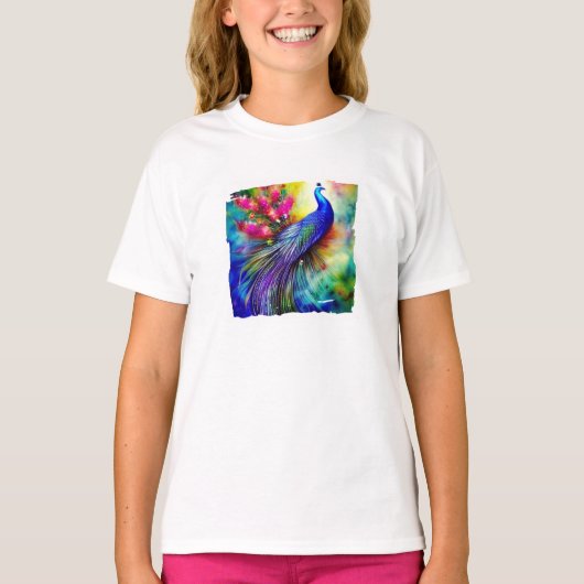 明るいクジャクTシャツ Tシャツ (正面)