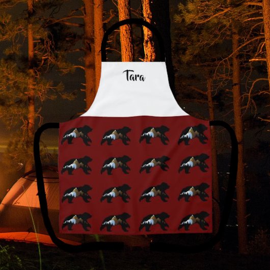 明るいクマ愛好家カントリースタイルエプロン エプロン