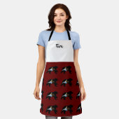 明るいクマ愛好家カントリースタイルエプロン エプロン (着用した状態)