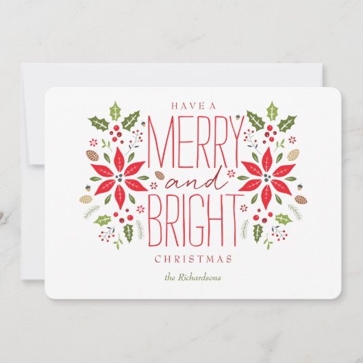 明るいクメリーリスマスカードを持つ シーズンカード (正面)