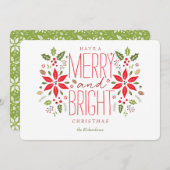 明るいクメリーリスマスカードを持つ シーズンカード (正面/裏面)