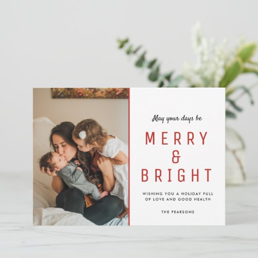 明るいクメリーリスマスファミリーのフォトプレイドカード カード (スタンド正面)