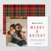 明るいクメリーリスマスファミリーのフォトプレイドカード