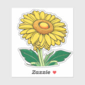 明るいクラシック黄色ひまわりコンター シール (シート)