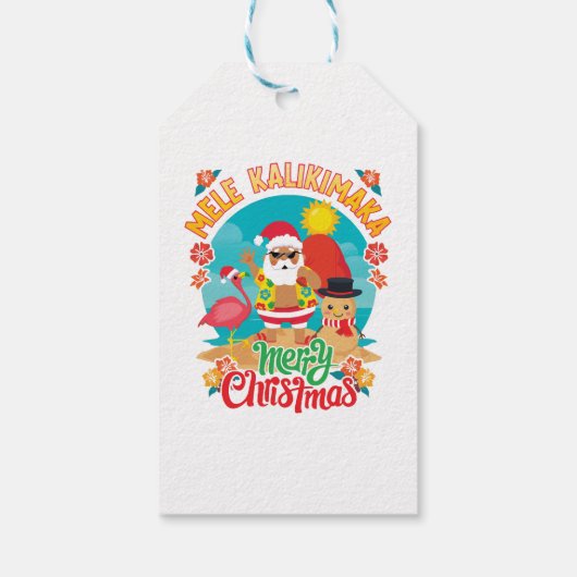 明るいクリスマスのためのメレカリマカハワイアン ギフトタグ (裏面)