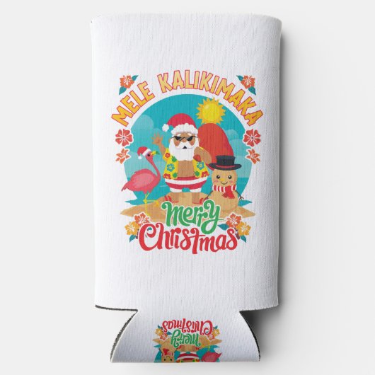 明るいクリスマスのためのメレカリマカハワイアン スリム缶クーラー (裏面)