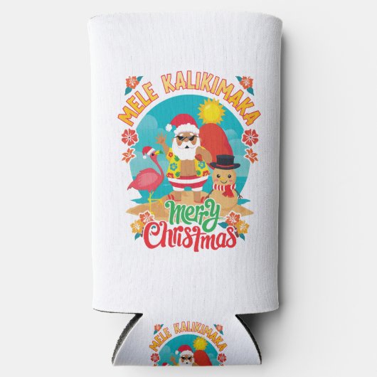 明るいクリスマスのためのメレカリマカハワイアン スリム缶クーラー (正面)
