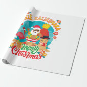 明るいクリスマスのためのメレカリマカハワイアン ラッピングペーパー (アンロールド)