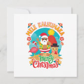 明るいクリスマスのためのメレカリマカハワイアン 招待状 (裏面)