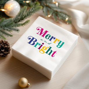 明るいクリスマスのカラフルな休日 スタンダードカクテルナプキン