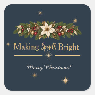 明るいクリスマスのシールをプレゼントに スクエアシール