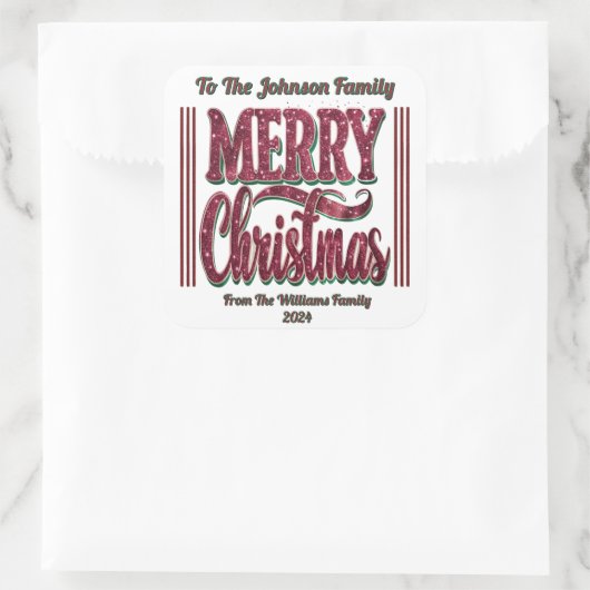 明るいクリスマスのシール スクエアシール (バッグ)