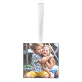 明るいクリスマスのスロッスフォトホリデーデコール キューブオーナメント (右)