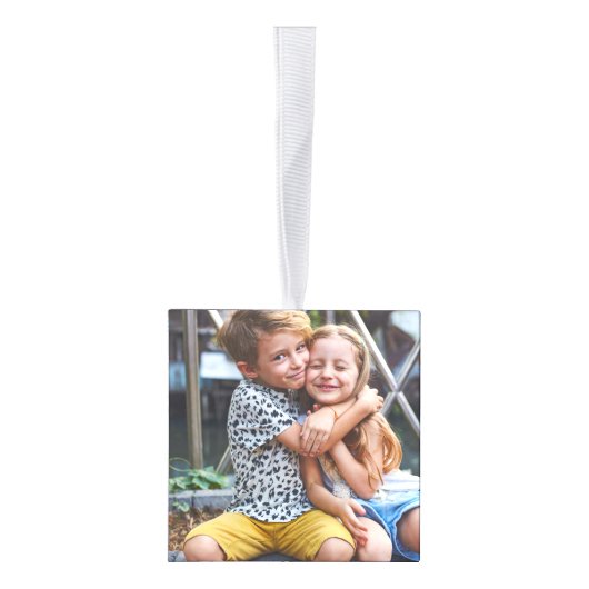 明るいクリスマスのスロッスフォトホリデーデコール キューブオーナメント (右)