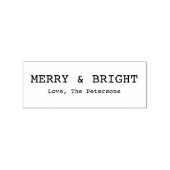 明るいクリスマスのモダンデザインに名前入り ラバースタンプ (インプリント)