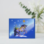 明るいクリスマスのユニコーンの郵便はがき シーズンポストカード (スタンド正面)