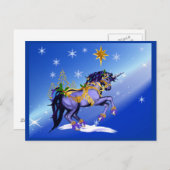 明るいクリスマスのユニコーンの郵便はがき シーズンポストカード (正面/裏面)
