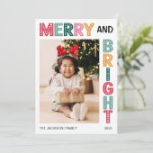 明るいクリスマスの大胆な写真 シーズンカード (スタンド正面)
