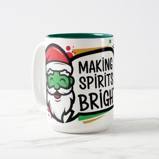 明るいクリスマスの精神 ツートーンマグカップ (正面左)