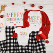 明るいクリスマスカラフルマッチングファミリー ベビーボディスーツ