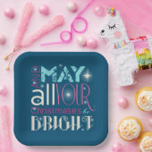 明るいクリスマスタイポグラフィID264 ペーパープレート (パーティー)