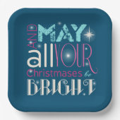 明るいクリスマスタイポグラフィID264 ペーパープレート (正面)