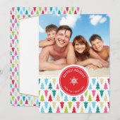 明るいクリスマスツリーの模様の写真のホリデーカード シーズンカード (正面/裏面)