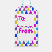 明るいクリスマスツリーパターン ギフトタグ (正面)