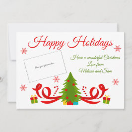 明るいクリスマスツリーホリデーギフトカードホルダー カード