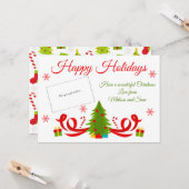 明るいクリスマスツリーホリデーギフトカードホルダー カード (正面/裏面インサイチュ)
