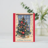 明るいクリスマスツリーヴィンテージはがき シーズンポストカード (スタンド正面)