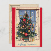 明るいクリスマスツリーヴィンテージはがき シーズンポストカード (正面/裏面)