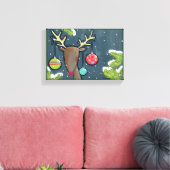 明るいクリスマストナカイ キャンバスプリント (インサイチュ (リビング))