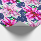 明るいクリスマスポインセチア ラッピングペーパー (角)