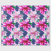 明るいクリスマスポインセチア ラッピングペーパー (フラット)