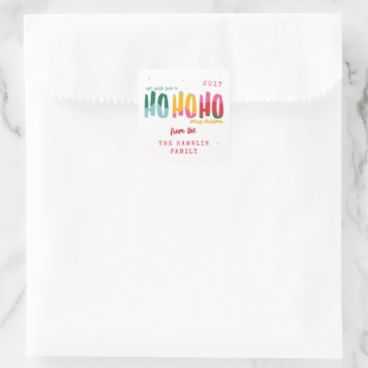 明るいクリスマス広場のステッカー スクエアシール (バッグ)