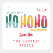 明るいクリスマス広場のステッカー スクエアシール (正面)