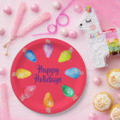 明るいクリスマス球根ハッピーホリデー ペーパープレート (パーティー)