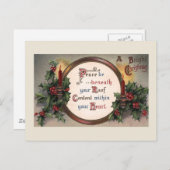 「明るいクリスマス」のヴィンテージはがき シーズンポストカード (正面/裏面)