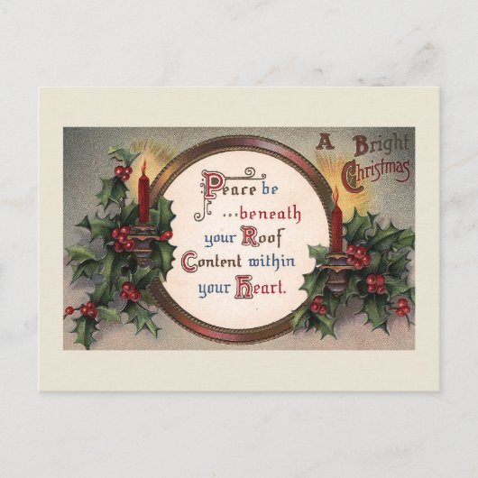 「明るいクリスマス」のヴィンテージはがき シーズンポストカード (正面)