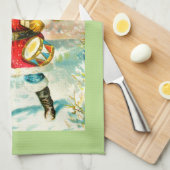 明るいクリスマス キッチンタオル (四つ折り)