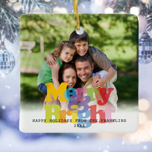 明るいクリスマス ホリデー 写真 セラミックオーナメント