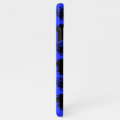 明るいクールブルー絵を描ブラシ名前をカスタムする iPhoneケース (右側)