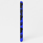 明るいクールブルー絵を描ブラシ名前をカスタムする iPhoneケース (左側)