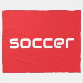 明るいクール赤のモダン上の白いサッカー文字 フリースブランケット