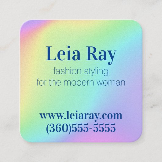 明るいグラデカラフルィティ スクエア名刺 (正面)